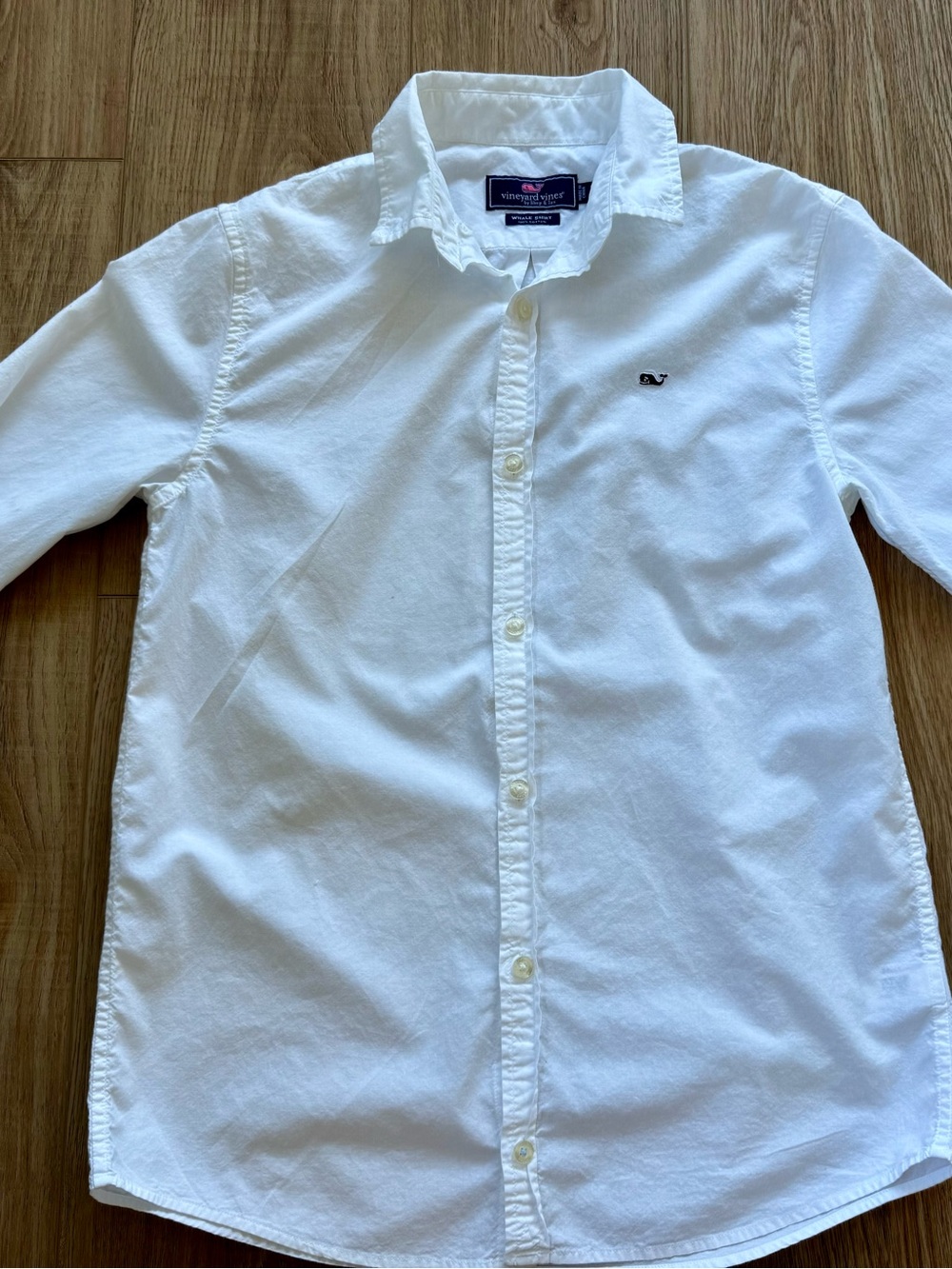 Vineyard Vines White Shirt with Pink Whale Logo